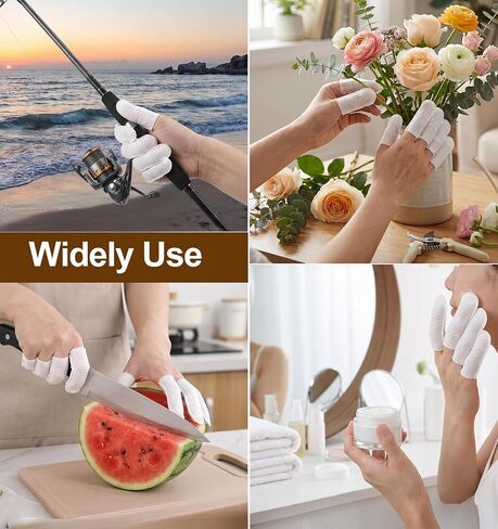 100Pcs Cotton Finger Cots, Finger Gauze Non-Woven Fabric Breathable, Disposable Finger Covers for Nail Care Wound Protection Pet Ear Cleaning(White) in Kuwait