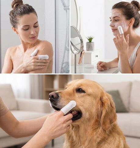 100Pcs Cotton Finger Cots, Finger Gauze Non-Woven Fabric Breathable, Disposable Finger Covers for Nail Care Wound Protection Pet Ear Cleaning(White) in Kuwait