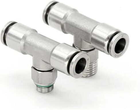 10Pcs PB6-M5 PB6-01 PB6-02 PB8-01 PB10-02 304 Stainless Steel Tee Male Connector(10PCS PB12-04) in Saudi Arabia