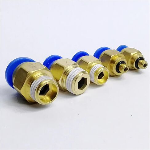 4-10Pcs PC Pneumatic Hose Quick Release Fitting Connectors Thread 1/8 1/4 3/8 1/2 Male Straight One-Touch Fittings(PC8-02 (10PCS)) in Saudi Arabia