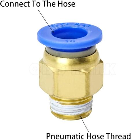4-10Pcs PC Pneumatic Hose Quick Release Fitting Connectors Thread 1/8 1/4 3/8 1/2 Male Straight One-Touch Fittings(PC8-02 (10PCS)) in Saudi Arabia