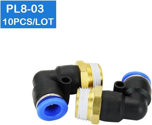 10Pcs Of PL8-03 8mm Push In One Touch Connector 3/8 Inch Thread Pneumatic Quick Fittings in Saudi Arabia