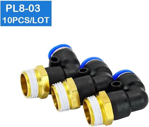 10Pcs Of PL8-03 8mm Push In One Touch Connector 3/8 Inch Thread Pneumatic Quick Fittings in Saudi Arabia