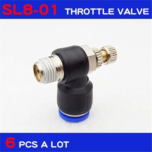 6 قطعة SL8-01 8 مللي متر ادفع لتوصيل المناسب 1/8 بوصة موضوع سرعة التدفق تحكم صمام الهواء in Kuwait