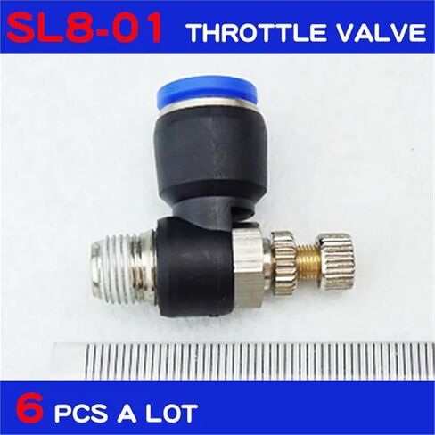 6 قطعة SL8-01 8 مللي متر ادفع لتوصيل المناسب 1/8 بوصة موضوع سرعة التدفق تحكم صمام الهواء in Kuwait