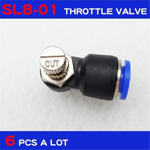 6 قطعة SL8-01 8 مللي متر ادفع لتوصيل المناسب 1/8 بوصة موضوع سرعة التدفق تحكم صمام الهواء in Kuwait