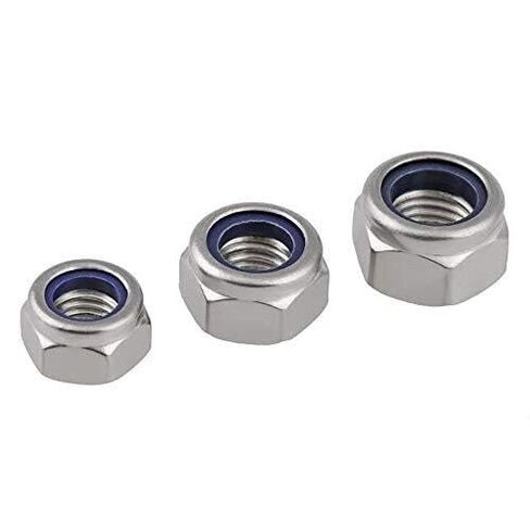 Hexagonal nut， Hardware Nuts，Hex Nuts，M6 Left Hand Thread Hex Nylon Insert Lock Nut 304 Stainless Steel Reverse Hexagon Self-Locking Nylock Locknut in Saudi Arabia