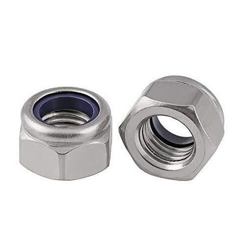 Hexagonal nut， Hardware Nuts，Hex Nuts，M6 Left Hand Thread Hex Nylon Insert Lock Nut 304 Stainless Steel Reverse Hexagon Self-Locking Nylock Locknut in Saudi Arabia
