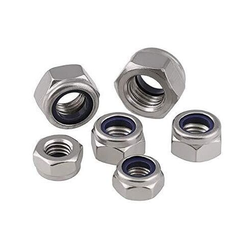 Hexagonal nut， Hardware Nuts，Hex Nuts，M6 Left Hand Thread Hex Nylon Insert Lock Nut 304 Stainless Steel Reverse Hexagon Self-Locking Nylock Locknut in Saudi Arabia