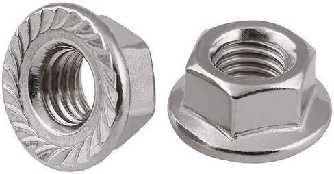 Hexagonal nut， Hardware Nuts，Hex Nuts，100pcs M5 Left Hand Thread Hex Serrated Flange Nut 304 Stainless Steel Reverse Hexagon Spinlock Nuts in Saudi Arabia