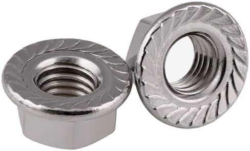 Hexagonal nut， Hardware Nuts，Hex Nuts，100pcs M5 Left Hand Thread Hex Serrated Flange Nut 304 Stainless Steel Reverse Hexagon Spinlock Nuts in Saudi Arabia