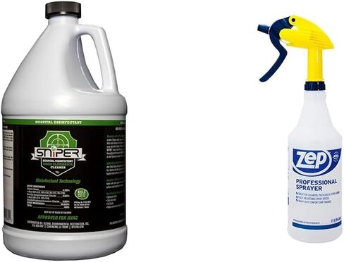 SNiPER Hospital Disinfectant, Odor Eliminator & All-Purpose Cleaner Gallon with Zep Professional Sprayer Bottle 32 oz in Kuwait