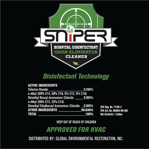 SNiPER Hospital Disinfectant, Odor Eliminator & All-Purpose Cleaner Gallon with Zep Professional Sprayer Bottle 32 oz in Kuwait