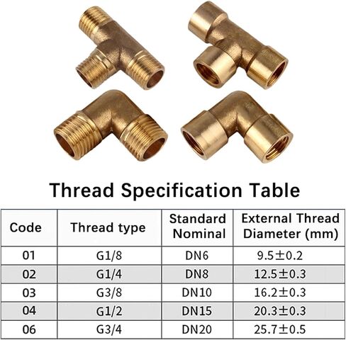 Pneumatic Plumbing Brass Pipe Fitting Male/Female Thread G1/8 G1/4 G3/8 G1/2 Tee Type Copper Fittings Water Oil Gas Adapter 1Pcs(Female-F-F) in Kuwait