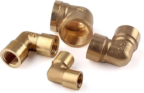 Pneumatic Plumbing Brass Pipe Fitting Male/Female Thread G1/8 G1/4 G3/8 G1/2 Tee Type Copper Fittings Water Oil Gas Adapter 1Pcs(Female-F-F) in Kuwait