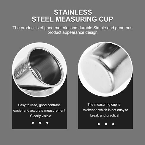 ULTECHNOVO 4pcs Stainless Steel Medicine Cups with Graduated Scale 40ml Each, 201 304 Stainless Steel Measuring Cups for Liquid Medication, Hospital Use, Sturdy Medication Measuring Tool in Kuwait