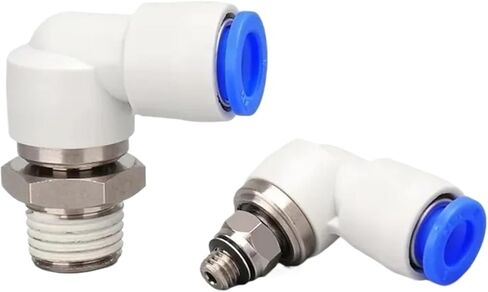Pneumatic Connectors 360° Rotating Joint Swivel KSL Air Hose 4 6 8 10 12mm Thread 1/8 1/4 3/8 M5 High Speed Rotary Fitting 1Pcs(KSL10-02) in Kuwait
