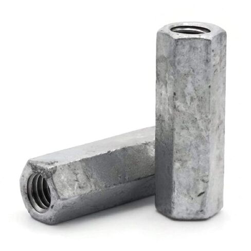 Coupling Nut Hot Dipped Galvanized - 5/16"-18 (1/2" F x 1-3/4" L) - Qty-100 in Kuwait