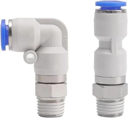 360° Rotary Connectors Pneumatic Air Fitting Swivel Joint High Speed Rotation 6/8/10/12mm MaleThread M5 1/4 1/2 Quick Coupling(10-03,NRC (10pcs)) in Kuwait