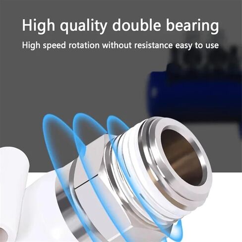 360° Rotary Connectors Pneumatic Air Fitting Swivel Joint High Speed Rotation 6/8/10/12mm MaleThread M5 1/4 1/2 Quick Coupling(10-03,NRC (10pcs)) in Kuwait