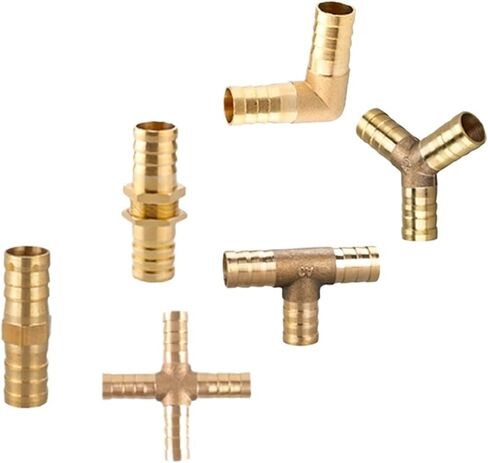 10pcs Copper Pagoda Water Tube Fittings Brass Barb Pipe Fitting 2 3 4 Way Brass Connector For 6mm 8mm 10mm 12mm 16mm 19mm(2 Way,8mm (10pcs)) in Kuwait