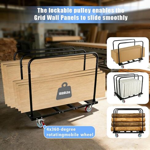 Heavy Duty Move Folding Table Cart, 1800 LBS with 5" Swivel Wheels-Drywall Dolly Cart, 10 Table Capacity for Party, Event, Hotel, Furniture, Factory, Warehouse in Kuwait