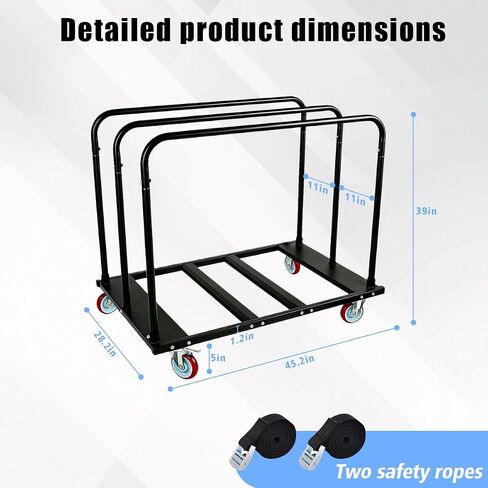 Heavy Duty Move Folding Table Cart, 1800 LBS with 5" Swivel Wheels-Drywall Dolly Cart, 10 Table Capacity for Party, Event, Hotel, Furniture, Factory, Warehouse in Kuwait