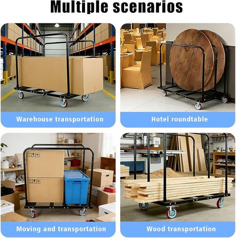 Heavy Duty Move Folding Table Cart, 1800 LBS with 5" Swivel Wheels-Drywall Dolly Cart, 10 Table Capacity for Party, Event, Hotel, Furniture, Factory, Warehouse in Kuwait