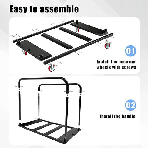 Heavy Duty Move Folding Table Cart, 1800 LBS with 5" Swivel Wheels-Drywall Dolly Cart, 10 Table Capacity for Party, Event, Hotel, Furniture, Factory, Warehouse in Kuwait