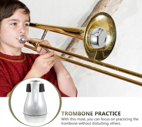 Toddmomy Silver Easy to Install for Practice Abs Trombone Mute Silent Sound Dampener Lightweight Trombone Part in Kuwait
