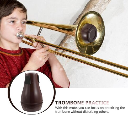Luxshiny Trombone Practice مادة كتم الصوت سهلة التركيب والحمل، ملحق آلة موسيقية خفيفة الوزن للاعبي الترومبون، مرطب أحمر للتمرين الصامت in Kuwait