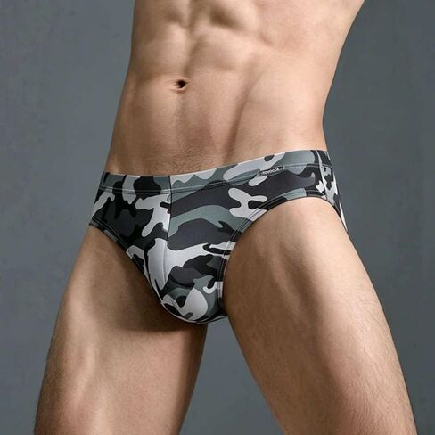 Men's Camouflag Triangle Swimsuit - Stretch Quick Dry Low Rise Bikini Briefs with Adjustable Drawstring in Kuwait