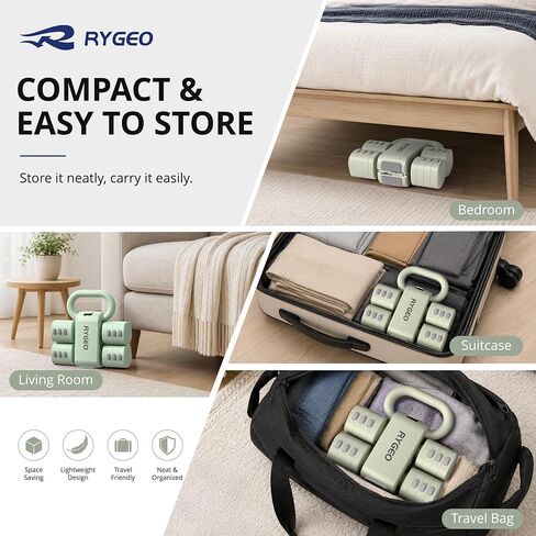 مجموعة دمبل قابلة للتعديل من RYGEO مكونة من 2، أوزان حرة 4 في 1 للنساء والرجال، أوزان يدوية سريعة التعديل 2 رطل، 3 رطل، 4 رطل، 5 رطل، 12 رطل، مثالية للصالات الرياضية المنزلية، وآلات ضغط الصدر والأعاصير. in Saudi Arabia