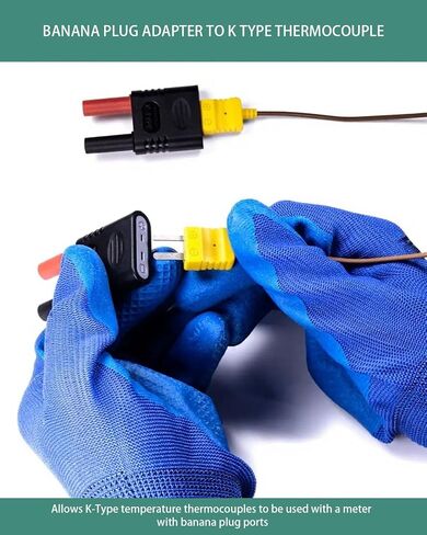 Thermocouple Adapter, Type-K to Dual 4 mm Banana Plug, 30 V AC, 60 V DC in Kuwait