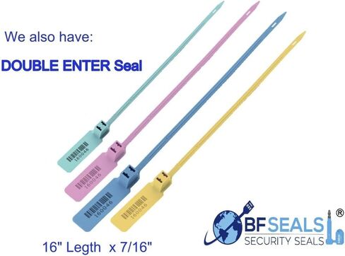 أختام الكابلات الفولاذية BFSeals مرقمة بالباركود 12 بوصة، 20 قطعة، ختم كابل فولاذي مجلفن برباط أمان أزرق مع سلك (3/32 بوصة) أو (2.4 مم)، BFSEALS شحن مجاني وسريع in Kuwait
