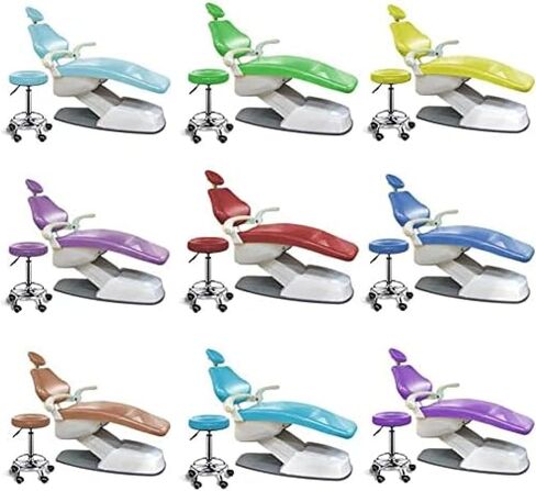 4Pcs/Set Dental Chair Full Protective Cover, PU Dental Unit Fabric Cover, Waterproof Elastic Protective Cover, Dentist Equipment, Yellow in Kuwait