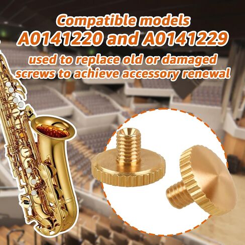 12Pcs A0141229 Brass Lyre Holder Screws for Yamaha Saxophone, Compatible with Yamaha Saxophone Trumpet Cornet Alto Tuba Replacement for A0141220 Finger Ring Holder Screws in Kuwait