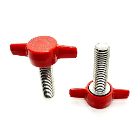 M10 x 35mm Red T-Bolt Thumb Screws Full Thread – 304 Stainless Steel Metric M10 x 1.5mm Clamping Knob Bolts for Outdoor Fixtures, DIY Projects, Shop Equipment 2 Pack in Kuwait