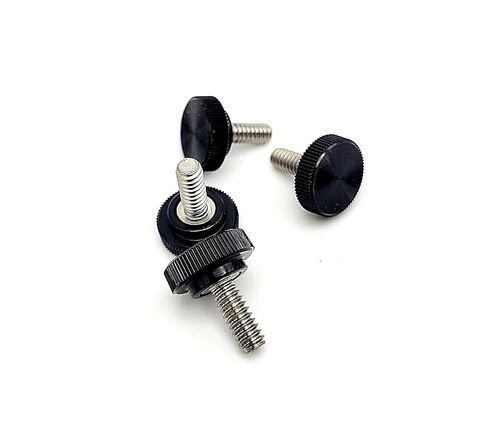10-24 x 1/2" Knurled Thumb Screw Bolts with Black Round Clamping Knob #10 Stainless Steel (Pack Size: 12 Pack) in Kuwait