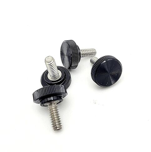 10-24 x 1/2" Knurled Thumb Screw Bolts with Black Round Clamping Knob #10 Stainless Steel (Pack Size: 12 Pack) in Kuwait
