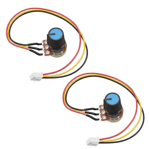 Knurled Shaft 3 Terminals Linear Taper WH148 B10K Rotary Potentiometer, 10K Ohm Linear Taper Variable Resistor with XH2.54-3 Pin Connector Wire Cable & Knob Cap for Projects (Pack of 2) in Kuwait