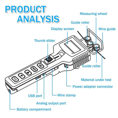 Portable Cable Tension Meter,Handheld Tension Gauge 5000cN | 3 working modes and 6 selectable units for versatile testing.USB data storage and transfer for easy record and analysis. in Kuwait