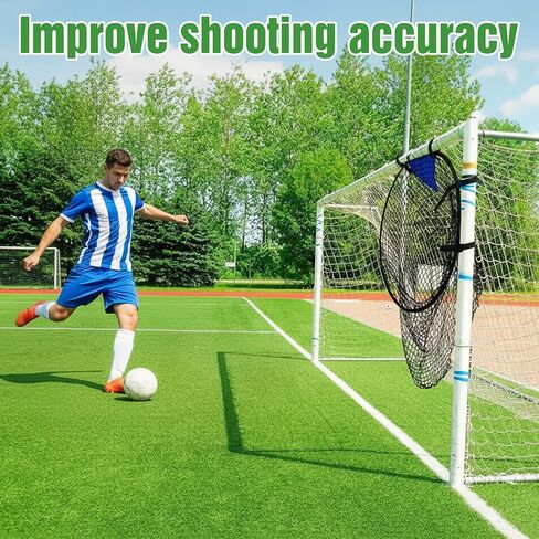 2 Pcs Soccer Training Net with 1 Pcs Target, 22 inch Top Bins Soccer Target Goal for Goal Training Easy to Attach Detach Ball Top Bin for Football Shooting Accuracy Practice Equipment Trainer Gift in Kuwait
