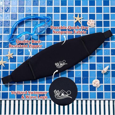 Outus Swim Belt for Adults Flotation Swimming Belt Pool Floaties for Water Aerobics Adjustable Swim Belts with Zippered Pocket for Beginner Safety Training Pool Exercise, Fits Waist 22.5" to 50" in Kuwait