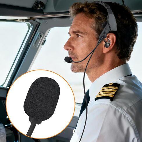 غطاء ميكروفون 4 قطع من SOULWIT لـ Bose ProFlight 1/2 - أسود | لسلسلة سماعات الطيران ProFlight 1/2 in Kuwait
