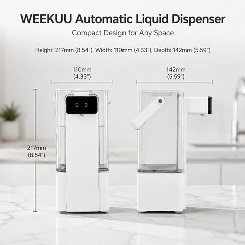 Extra Large 27 oz Dish Soap Dispenser, Touchless, USB-C Rechargeable | No-Drip Precision Spout,Fully Washable Design.Transparent Refillable Tank in Kuwait