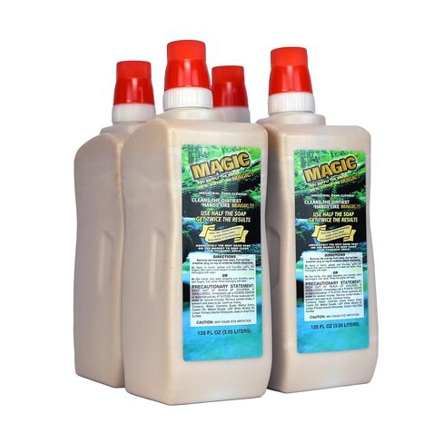 Zenex Magic Hand Soap & Push-Style Dispenser Bundle - 4-Pack 3.55L Industrial Hand Cleaner with Walnut Shell Scrubbers & Wall Mounted Dispenser | Moisturizing | Remove Grease & Grime | Easy Install in Kuwait