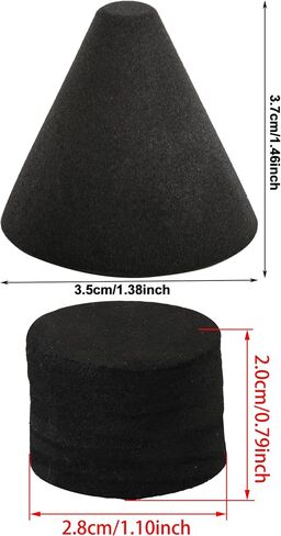 ETFBUY 10 Pcs Black Foam Cone and Cylinder Parts for Electronic Drum Piezo Trigger in Kuwait