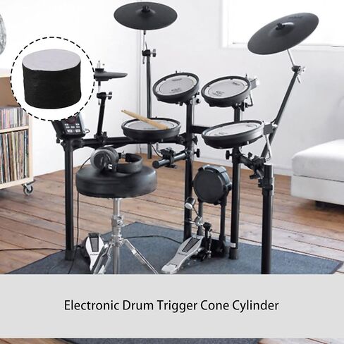ETFBUY 10 Pcs Black Foam Cone and Cylinder Parts for Electronic Drum Piezo Trigger in Kuwait