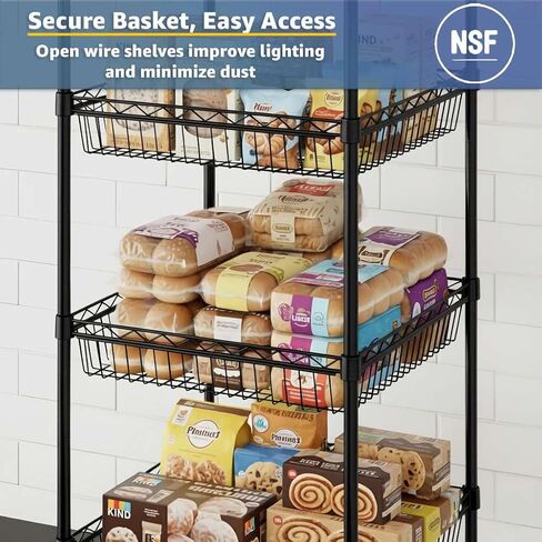24" x 48" NSF Additional Wire Shelf Basket, Heavy Duty Replacement Black Shelf for Commercial Racks in Kuwait